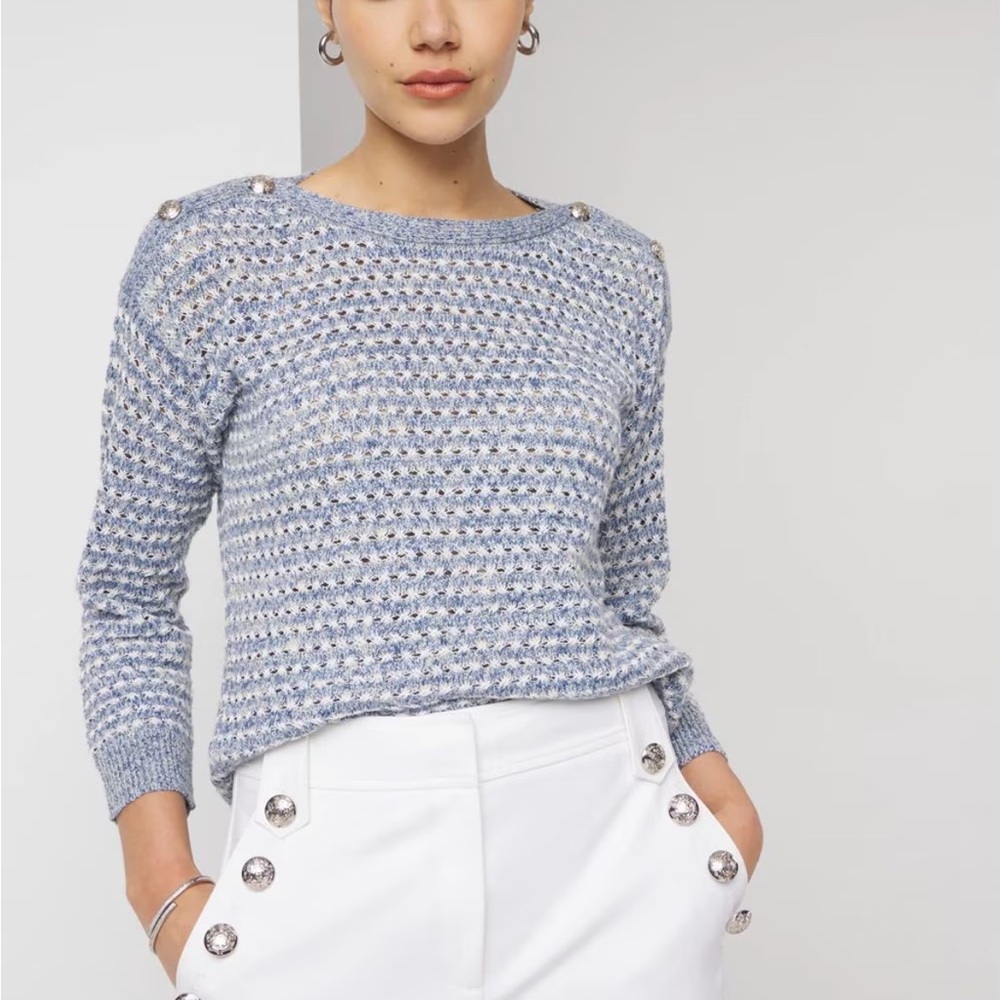 White House black Market shoulder button pullover sweater. Size medium. New